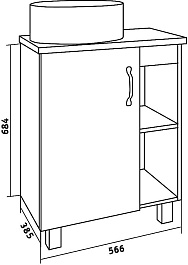 Grossman Мебель для ванной Флай 60 GR-3014 дуб сонома/белая – фотография-11
